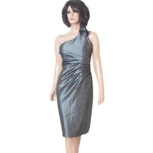 Bill Levkoff Grey Satin Bridesmaid/Semi-Formal Dress